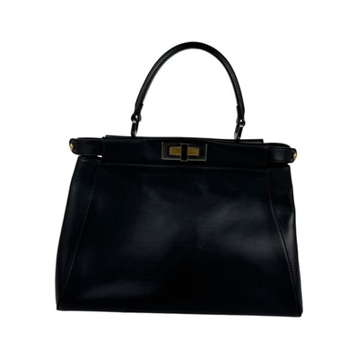 フェンディ FENDI ハンドバッグ ショルダーバッグ ピーカブーレギュラー レザー ブラック レディース 8BN226-FZN【中古】 z11290