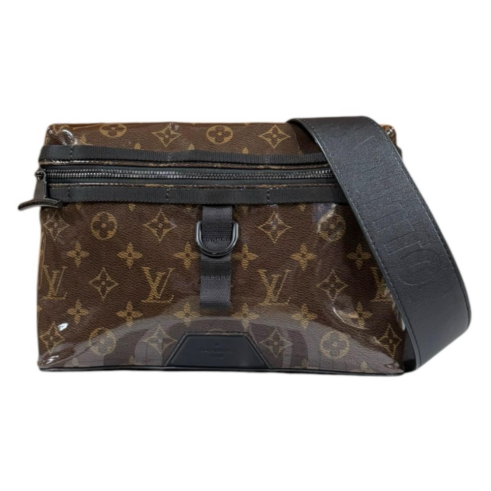ルイヴィトン グレーズメッセンジャーPM モノグラムグレーズ ショルダーバッグ M43895 ブラウン レディース LOUIS VUITTON  中古