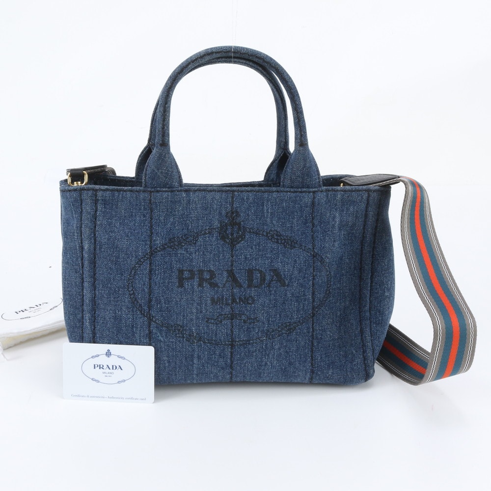 ■美品 プラダカナパ トライアングルロゴ 1BG439 トート バッグ