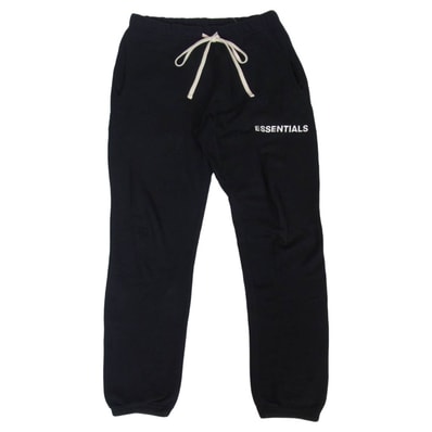 FEAR OF GOD フィアオブゴッド ESSENTIALS エッセンシャルズ ドローコード ロゴ スウェット パンツ ブラック系 S【中古】