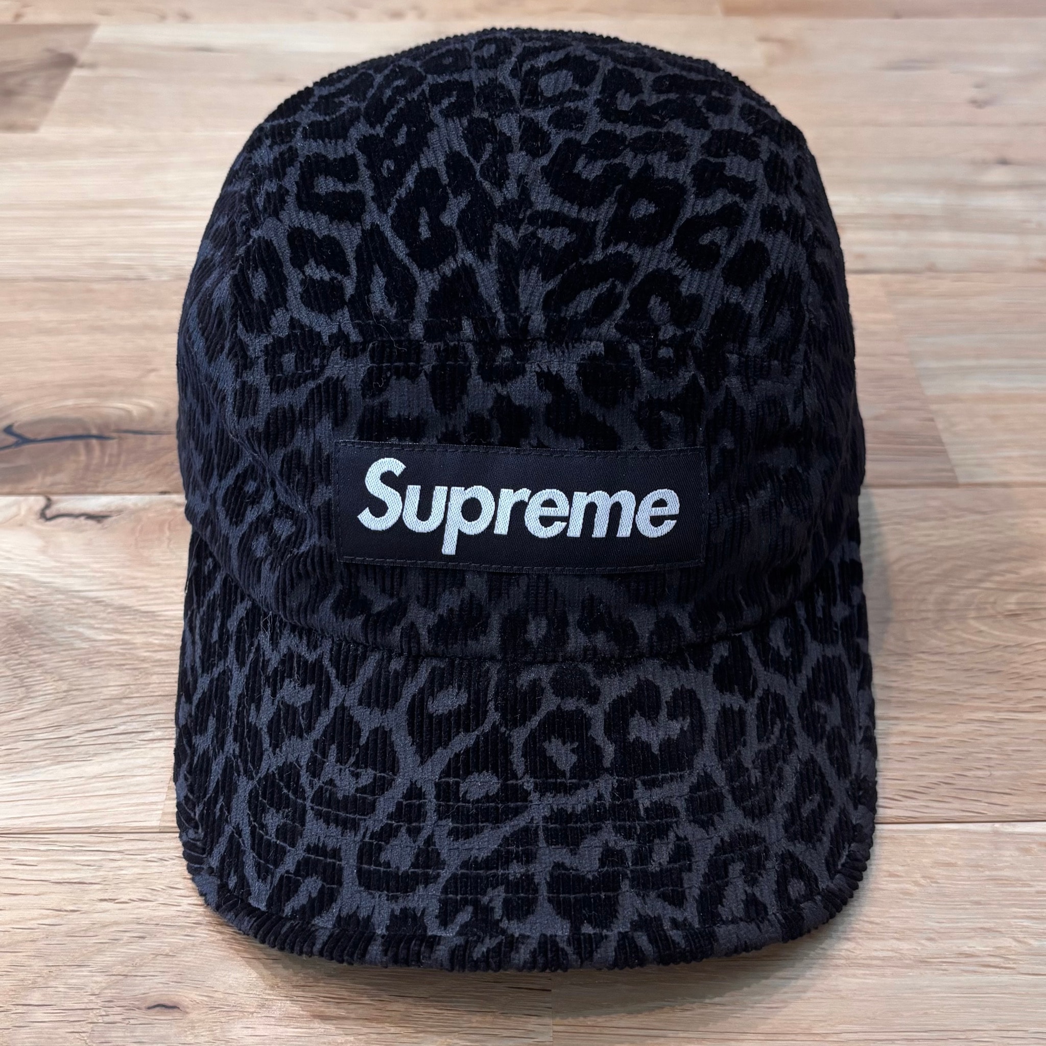Supreme Leopard Corduroy Camp Cap "Black"