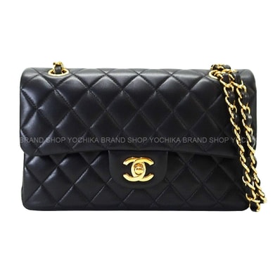【渋谷並木橋店】CHANEL シャネル ショルダーバッグ チェーン マトラッセ 23 Wフラップ 黒 (ブラック) ラムスキン ゴールド金具 A01113 新品同様【中古】