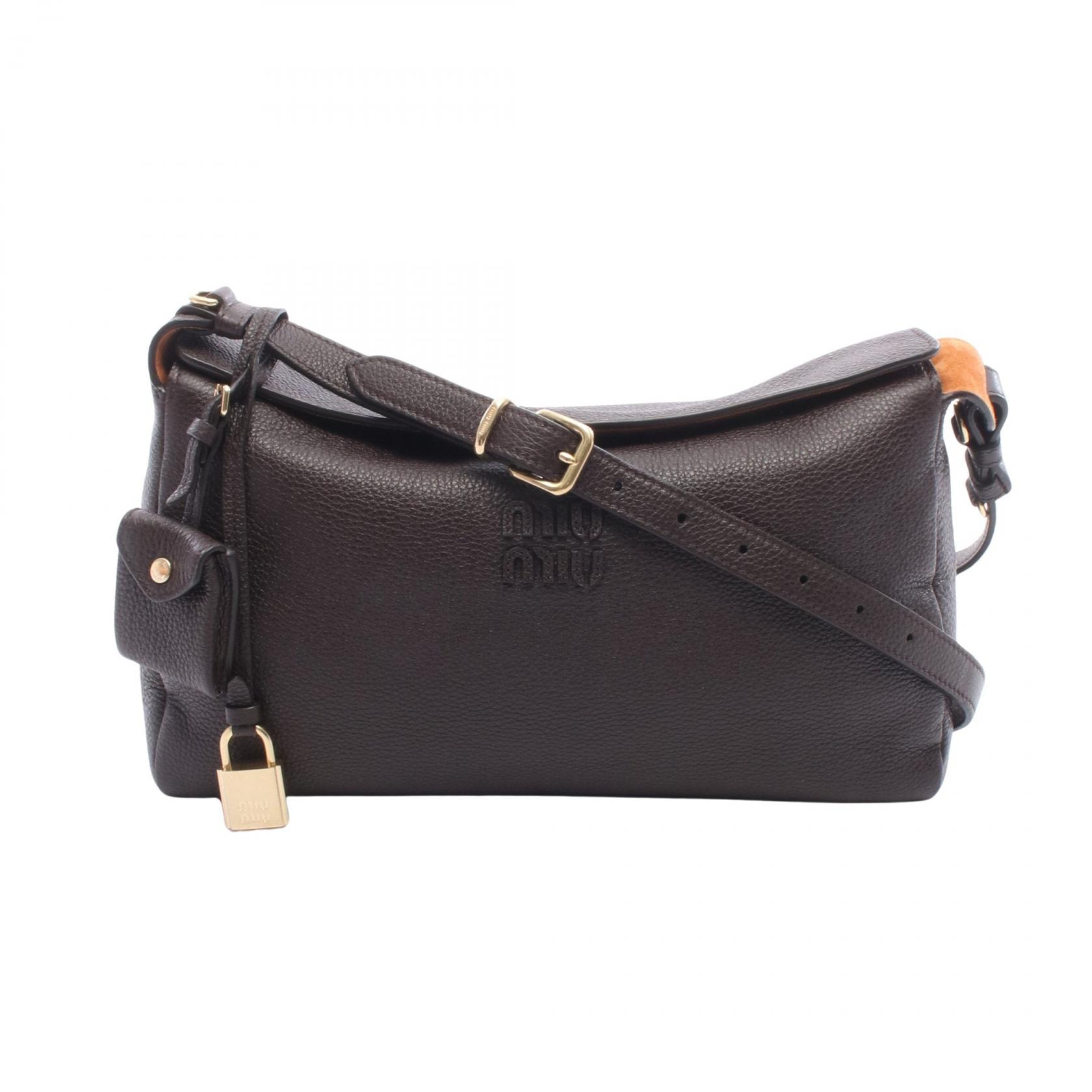 ミュウ ミュウ Miu Miu ショルダーバッグ バッグ レザー レディース ブラウン系 5BC1952IFLF0ZKS 【新品】