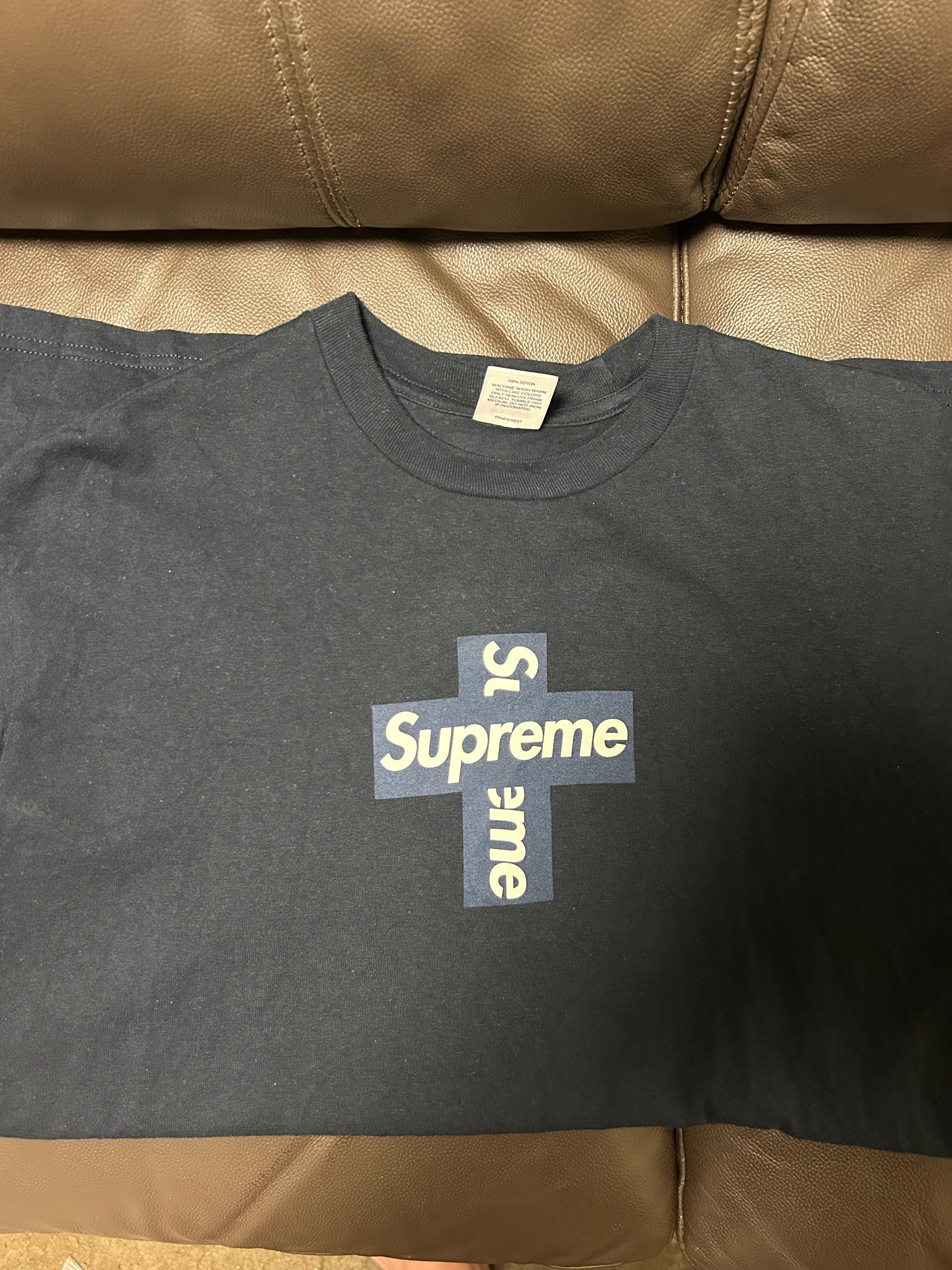Supreme Cross Box Logo Tee "Navy"
