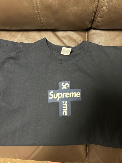 Supreme Cross Box Logo Tee "Navy"