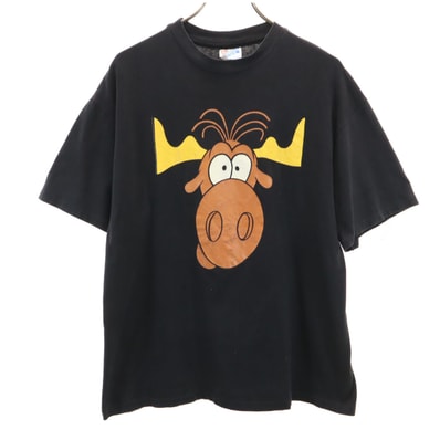 Hanes ヘインズ 90s オールド USA製 タコベル トナカイ タコベル 半袖 シングルステッチ 企業 Tシャツ L ブラック