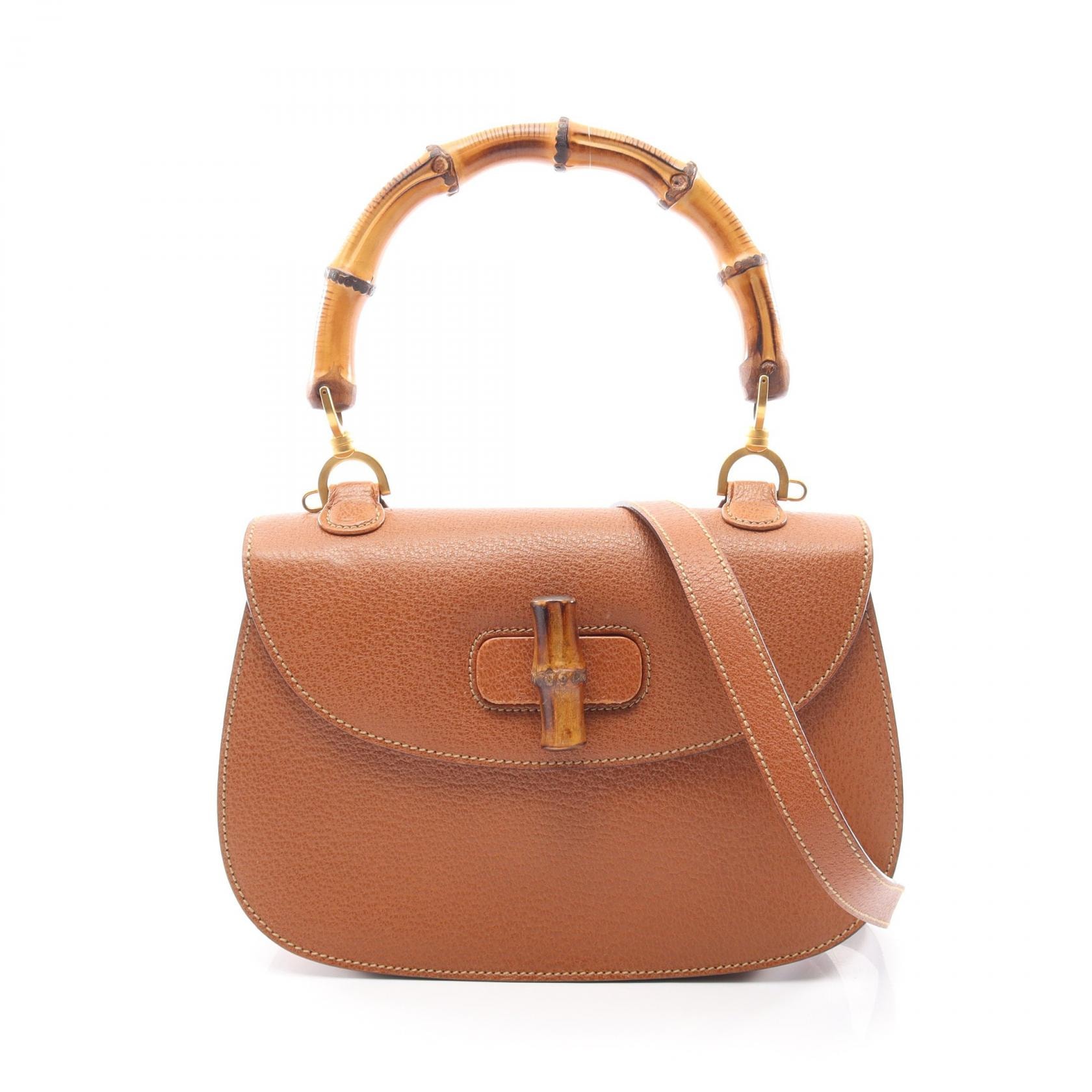 グッチ GUCCI バンブー 2WAY ハンドバッグ バッグ レザー レディース ブラウン系 000・1951・0633 【中古】