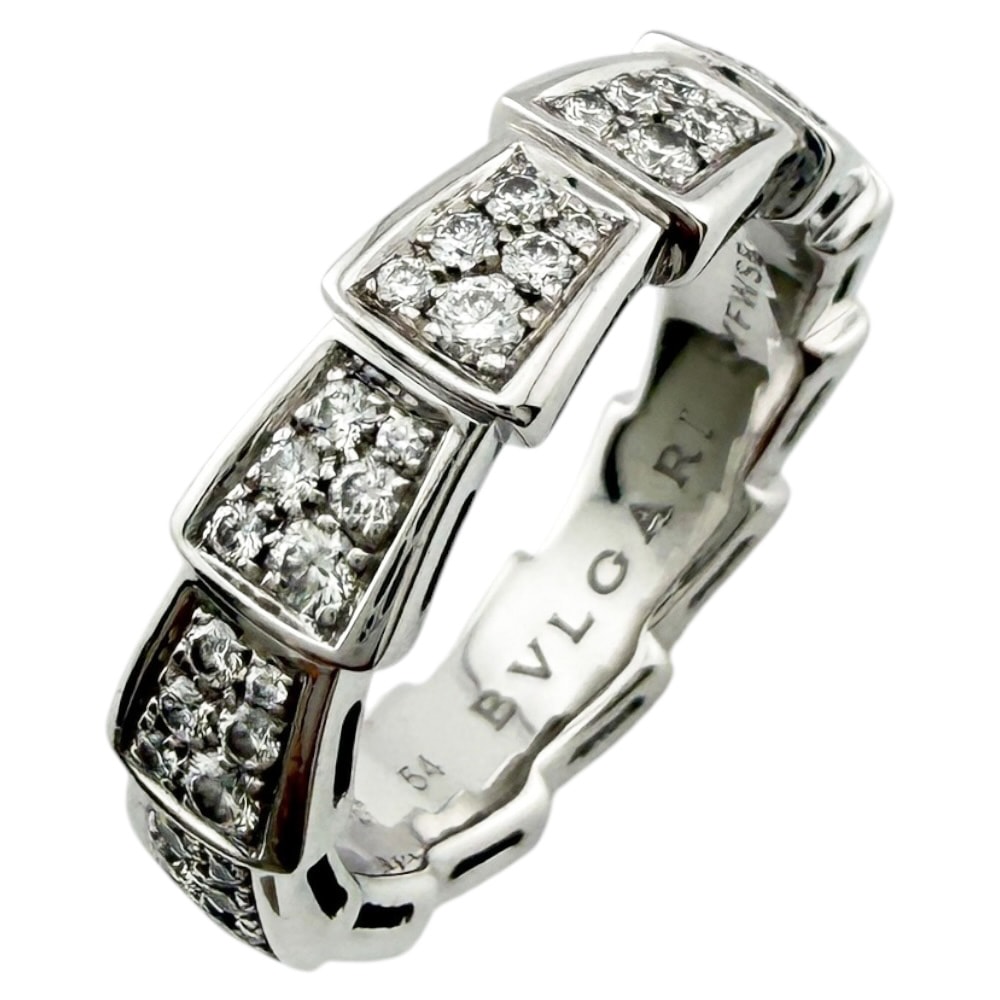 ブルガリ セルペンティ ヴァイパー リング 指輪 13.5号 18金 K18ホワイトゴールド ダイヤモンド レディース BVLGARI 中古