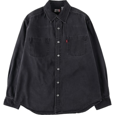古着 90~00年代 リーバイス Levi's RED TAB 長袖 ブラックデニムシャツ メンズL相当 ヴィンテージ/eaa646623