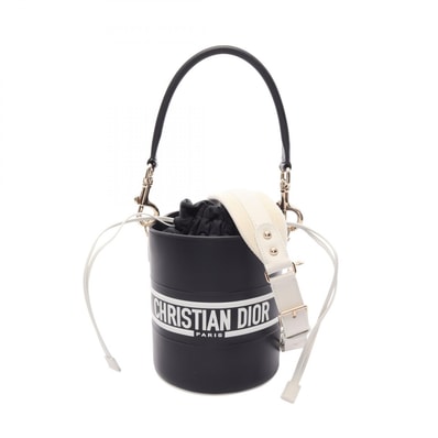 ディオール Dior VIBE ヴァイブ マイクロバケットバッグ 2WAY ハンドバッグ バッグ レザー レディース ネイビー系 / ホワイト系 【中古】