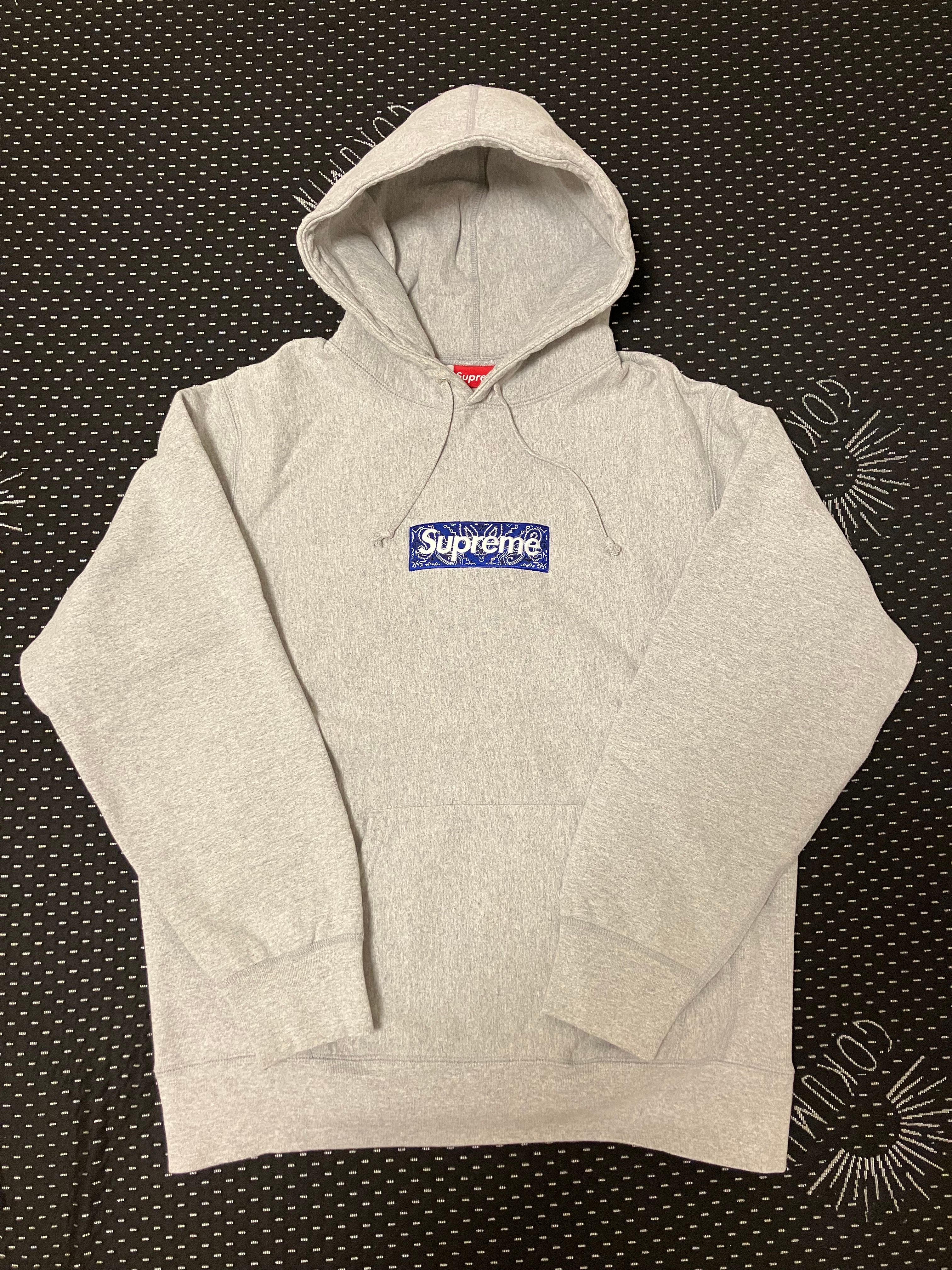 Supreme Bandana Box Logo Hooded Sweatshirt "Grey"
