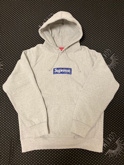 Supreme Bandana Box Logo Hooded Sweatshirt "Grey"