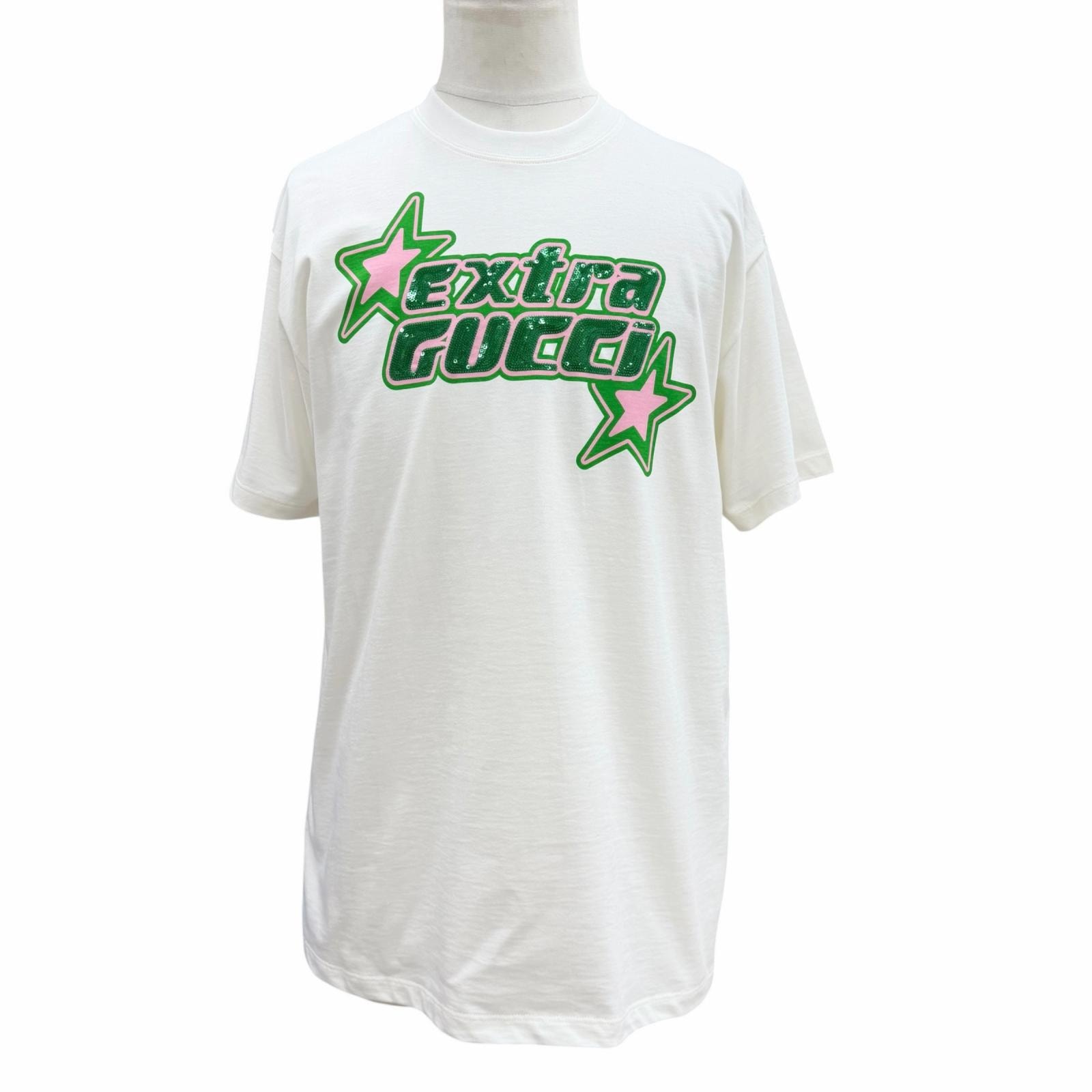 極美品 グッチ 半袖Tシャツ ホワイト メンズ S 776596