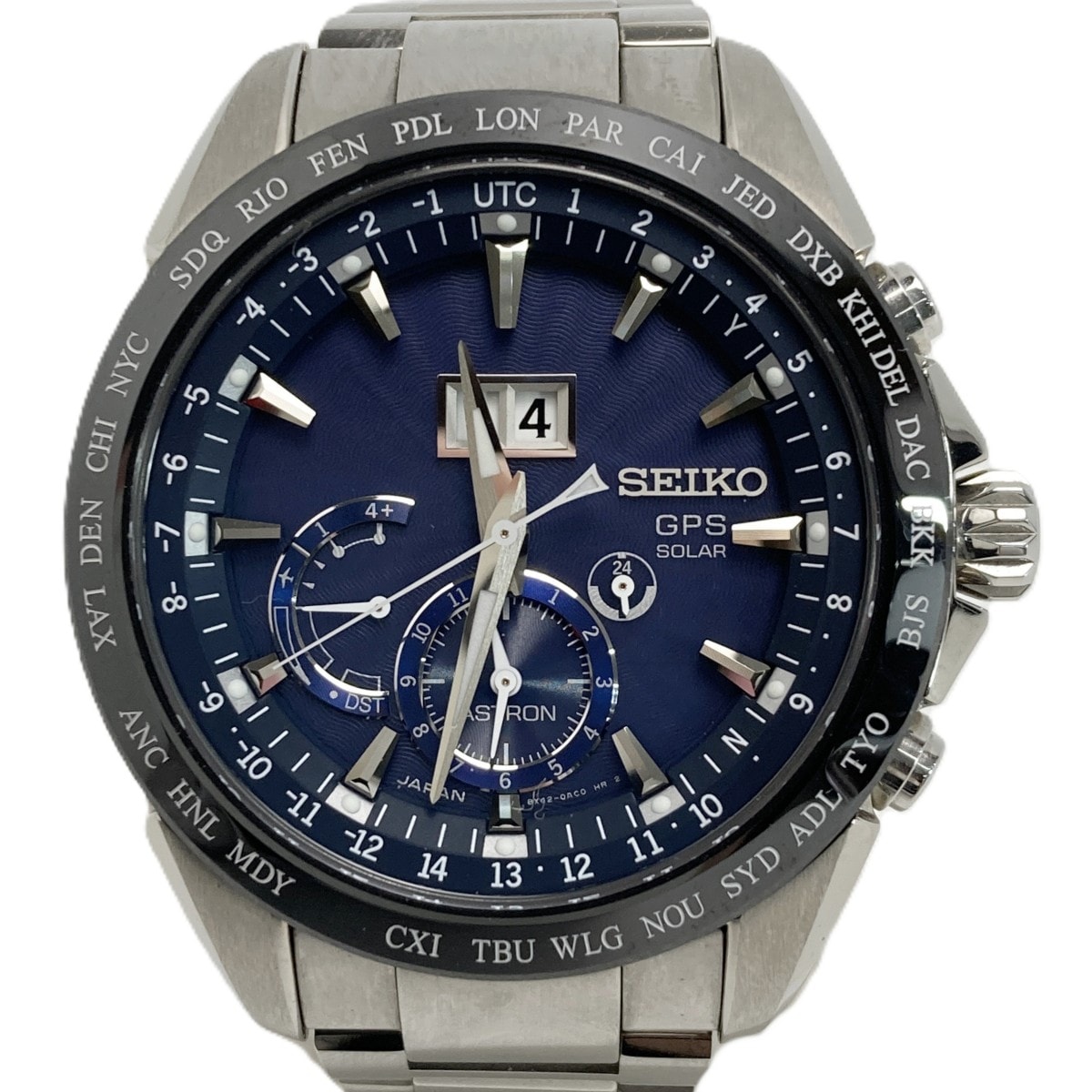 SEIKO セイコー アストロン ビッグデイト SBXB147 ネイビー ソーラーGPS メンズ 腕時計 箱・取説有