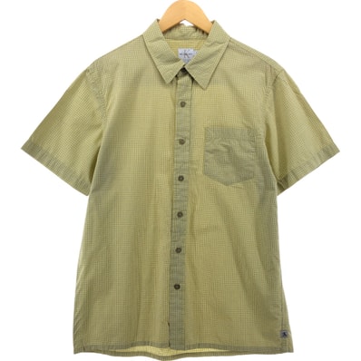 古着 カルバンクライン Calvin klein JEANS 半袖 コットン チェックシャツ ボックスシャツ メンズM相当/eaa554505