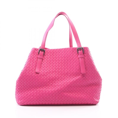 ボッテガヴェネタ BOTTEGA VENETA イントレチャート トートバッグ バッグ レザー レディース ピンク系 【中古】