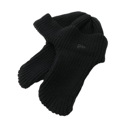 NEW ERA ニューエラ ニットキャップ カフニットトラッパー イヤータブ付き ニット帽 ブラック系【中古】