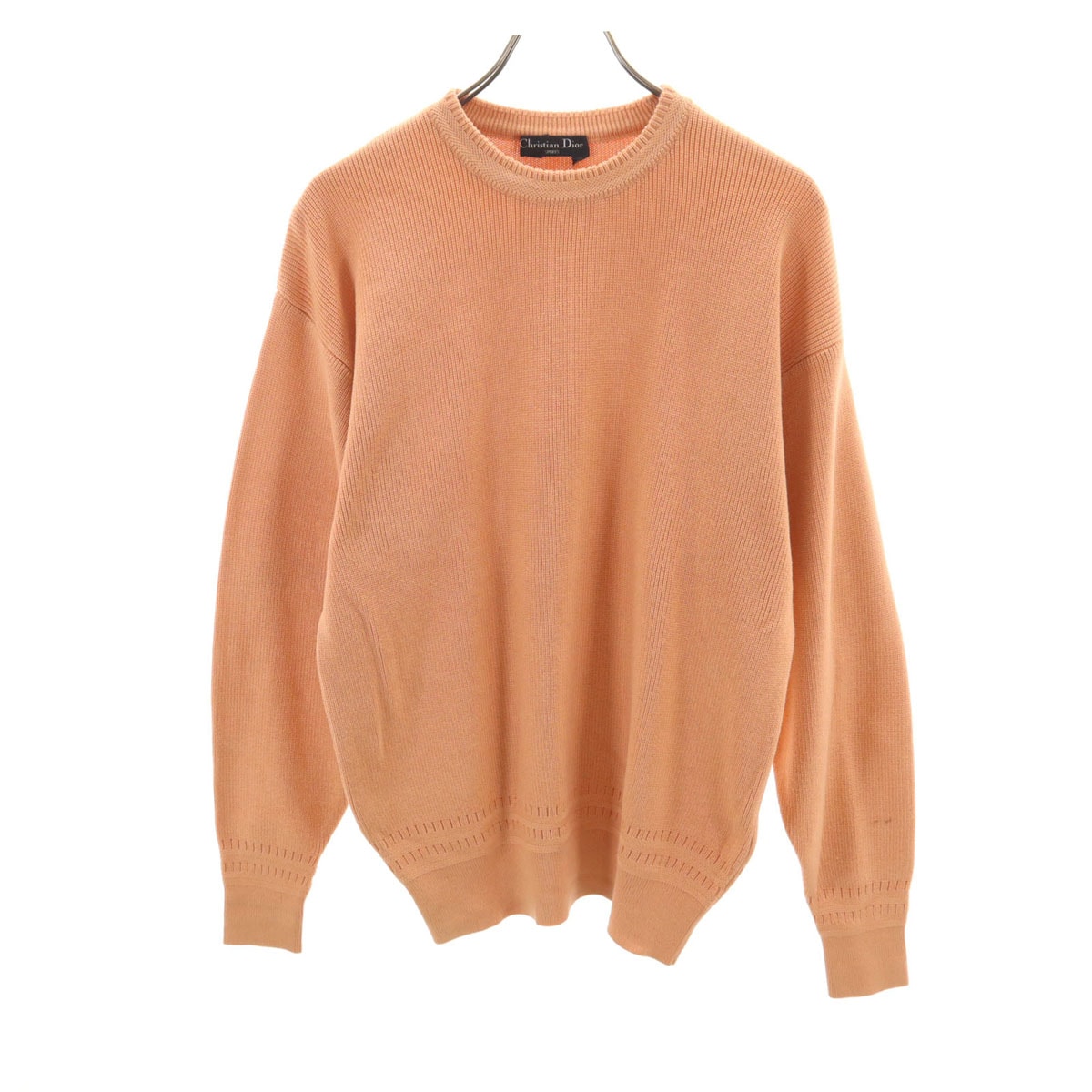 Christian Dior SPORTS クリスチャンディオールスポーツ 90s オールド 長袖 ニット M ペールオレンジ セーター