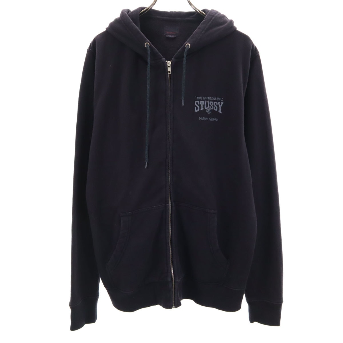 STUSSY ステューシー 長袖 ジップパーカー L ダークグレー系