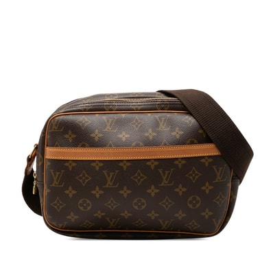 ルイ ヴィトン モノグラム リポーターPM 斜め掛け ショルダーバッグ M45254 ブラウン PVC レザー レディース LOUIS VUITTON 【中古】