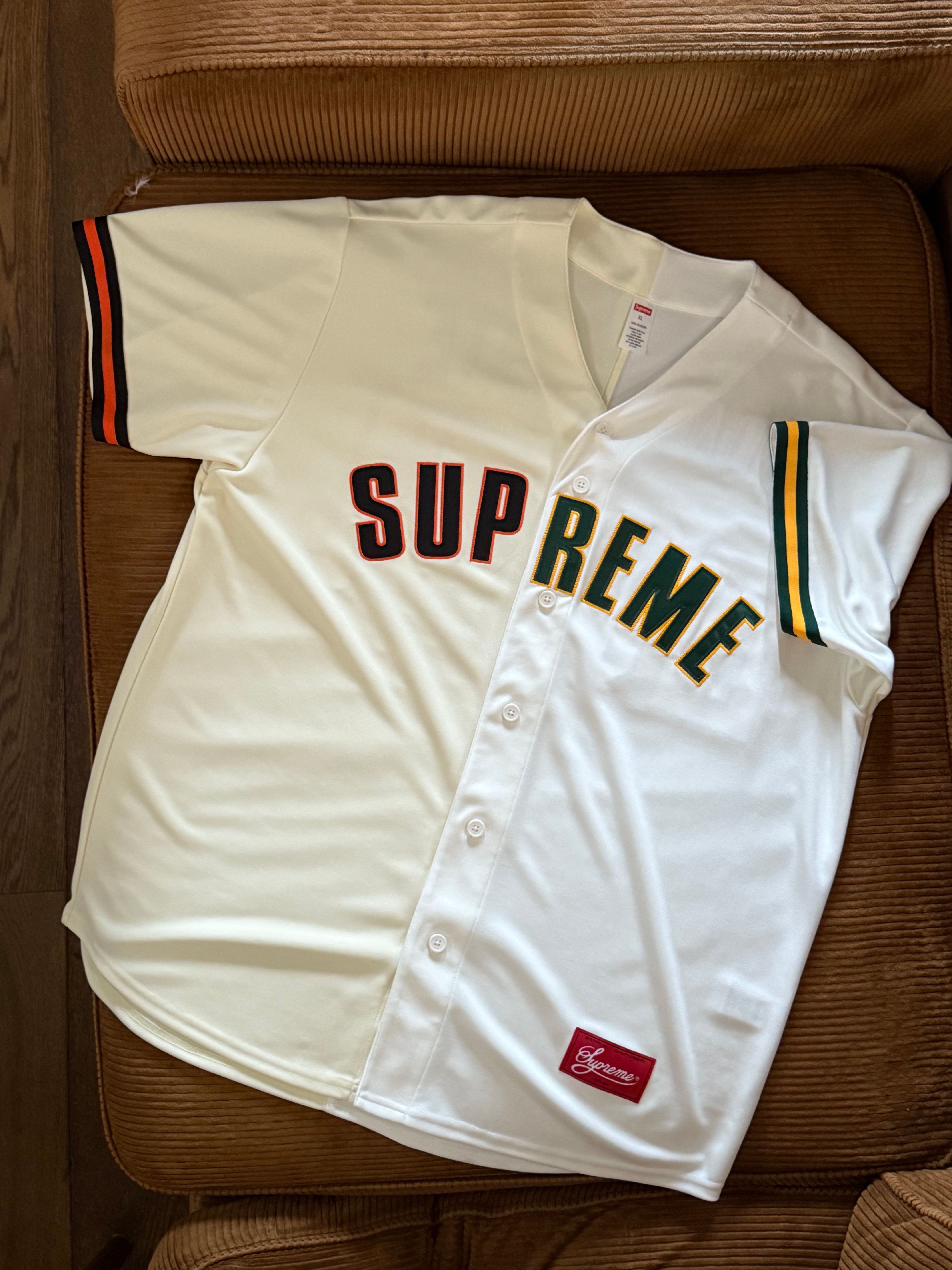 Supreme Don't Hate Baseball Jersey "Ivory White"