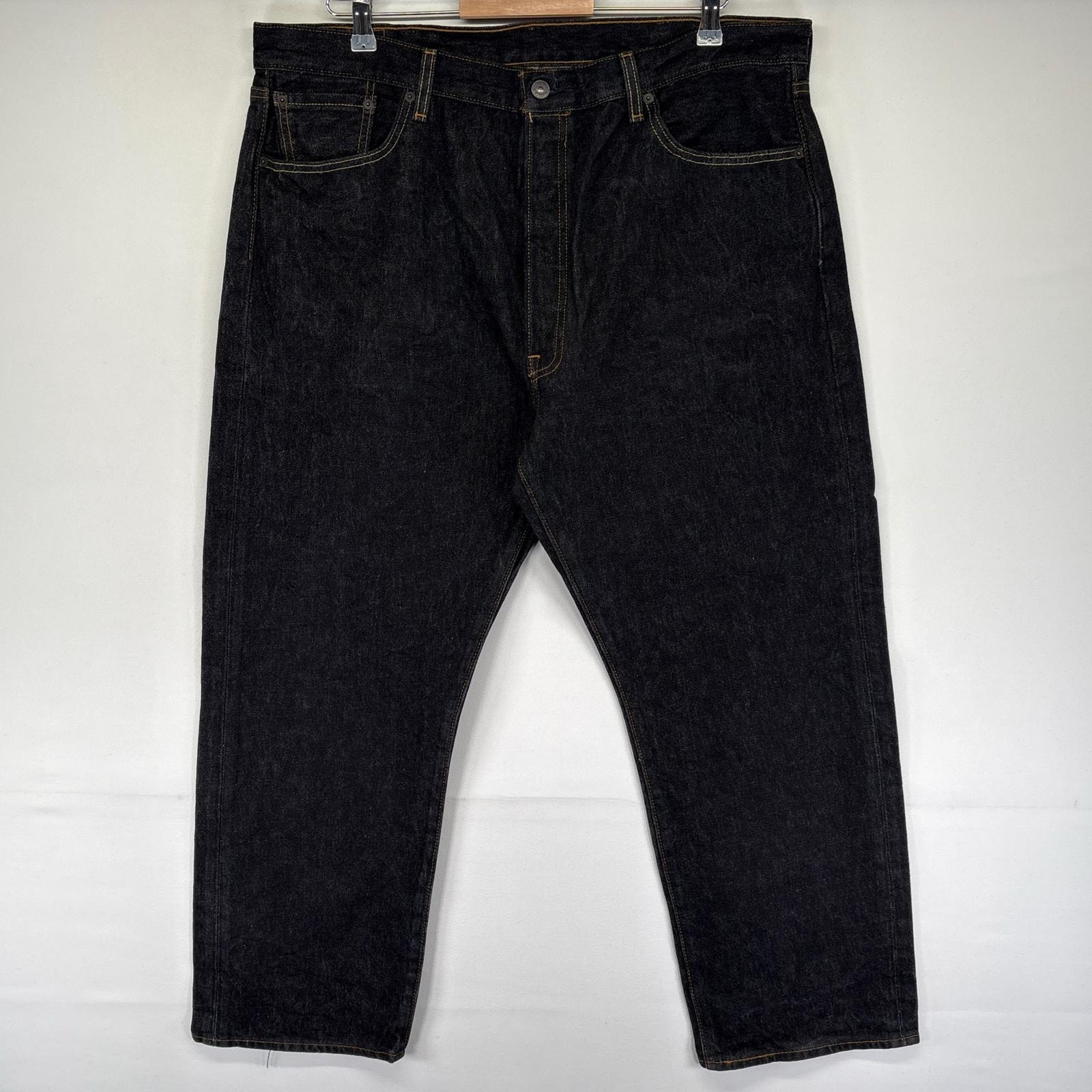 古着 リーバイス Levi's デニム パンツ Gパン ボタンフライ 5ポケット 大きいサイズ 501 ストレート W42 L30  ブラック系 メンズ
