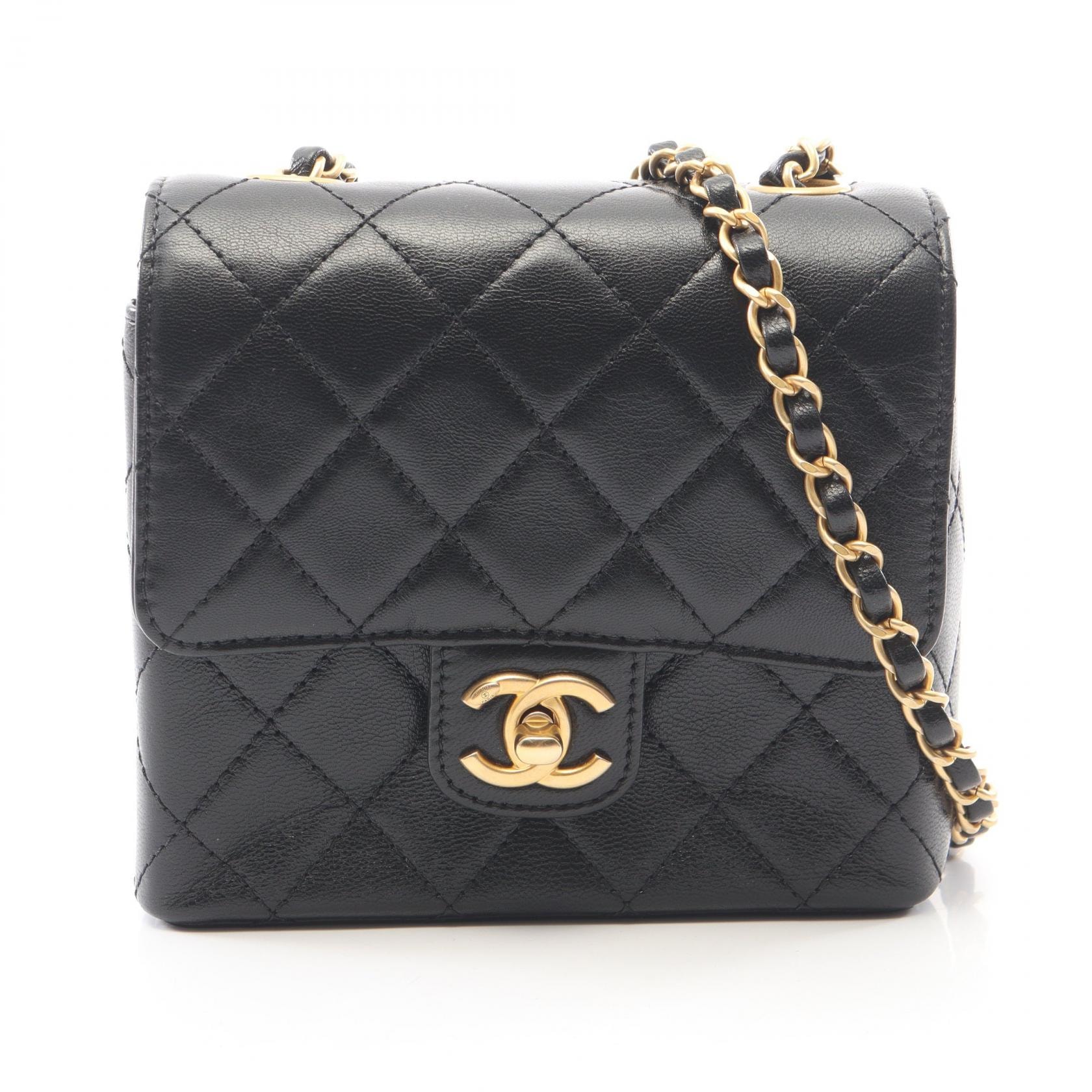 シャネル CHANEL マトラッセ ショルダーバッグ バッグ レザー レディース ブラック系 AS3648 【中古】