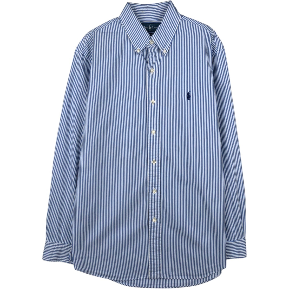 古着 ラルフローレン Ralph Lauren CUSTOM FIT 長袖 ボタンダウンストライプシャツ メンズM相当/eaa652078
