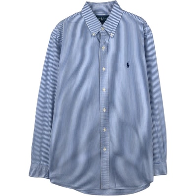 古着 ラルフローレン Ralph Lauren CUSTOM FIT 長袖 ボタンダウンストライプシャツ メンズM相当/eaa652078