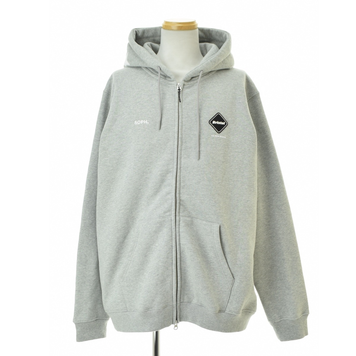 F.C.Real Bristol 5-Star Zip-Up Sweat Hoodie "Gray"