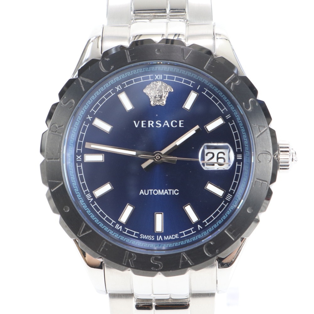 ■美品 ヴェルサーチ ヘレニウム 自動巻き ブルー腕時計