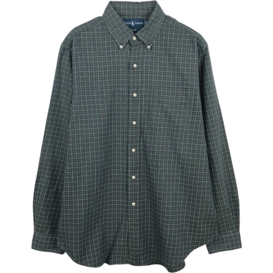 古着 ラルフローレン Ralph Lauren CLASSIC FIT 半袖 ボタンダウン チェックシャツ メンズL相当/eaa661296