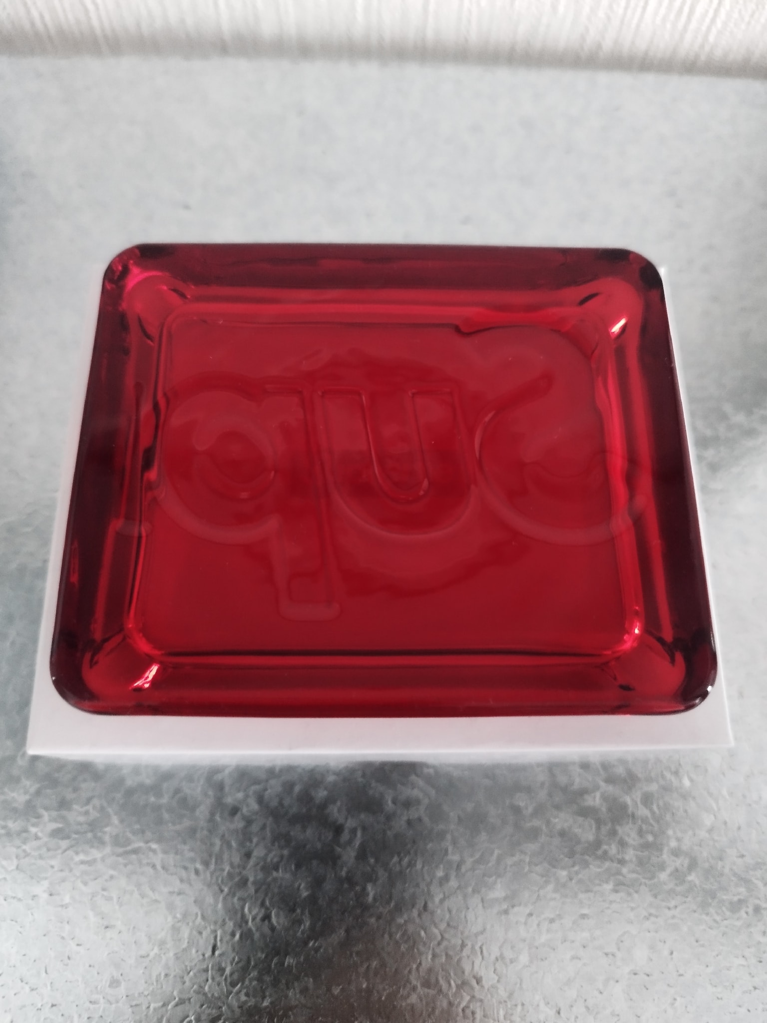 Supreme Debossed Glass Ashtray "Red"