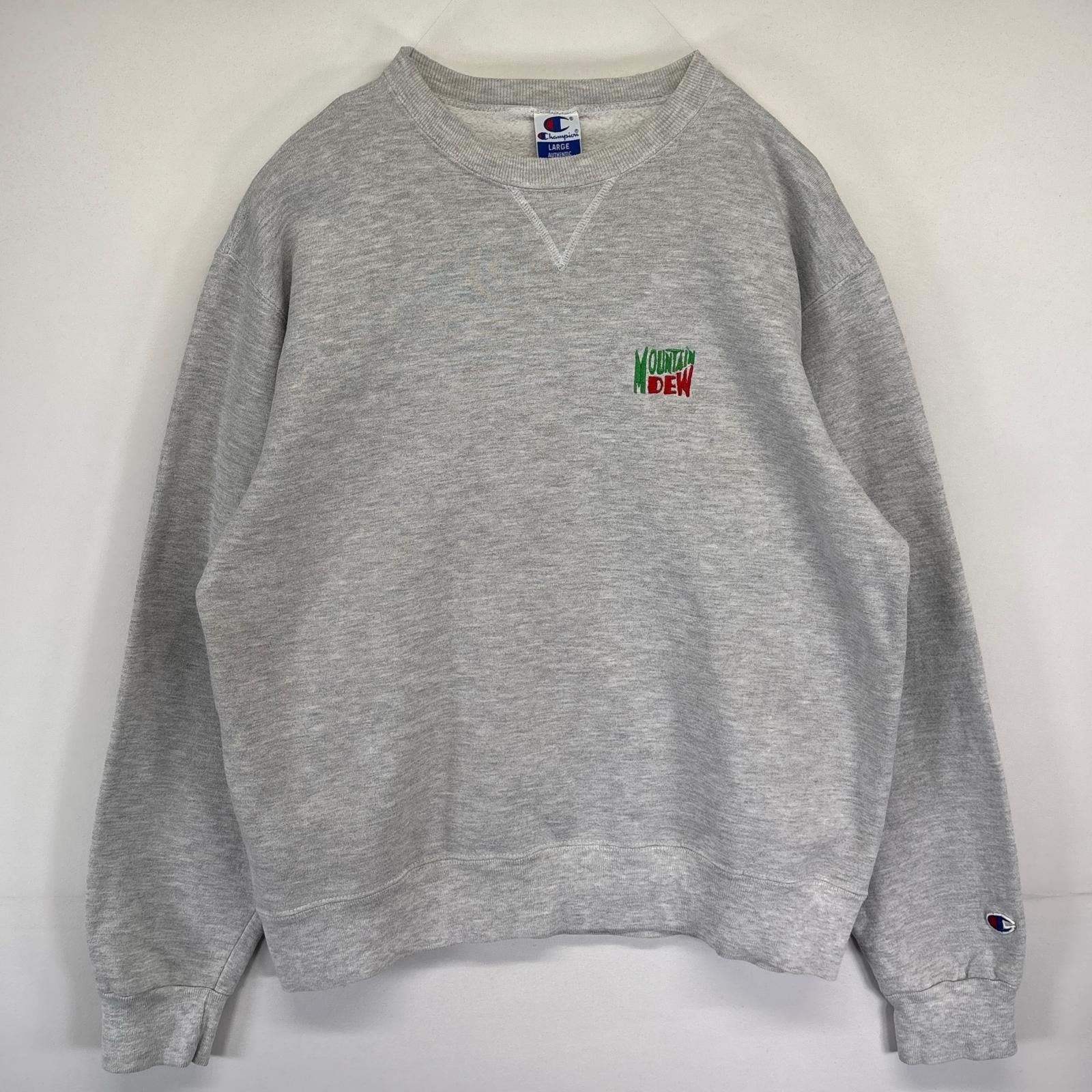古着 90's/90年代 チャンピオン Champion USA製 スウェット トレーナー マウンテンデュー プルオーバー 企業ロゴ L グレー メンズ