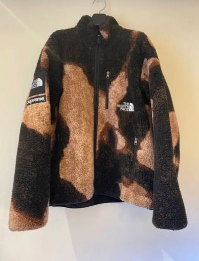 Supreme x The North Face Bleached Denim Print Fleece Jacket "Black"