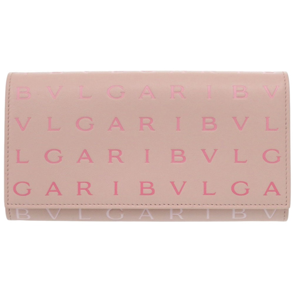 ブルガリ     レザー  ピンク   長財布