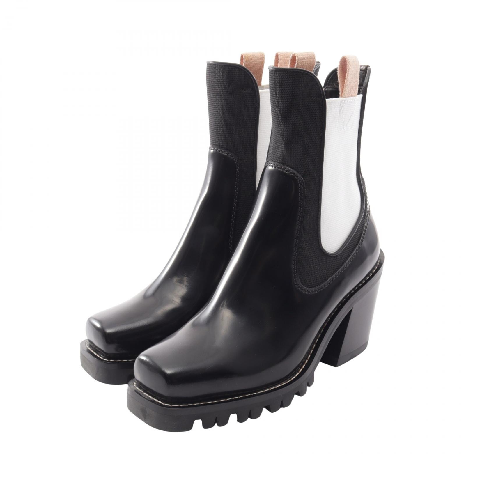 ルイ・ヴィトン LOUIS VUITTON リミットレスライン アンクルブーツ ブーツ 靴 レザー キャンバス レディース ブラック系 【中古】