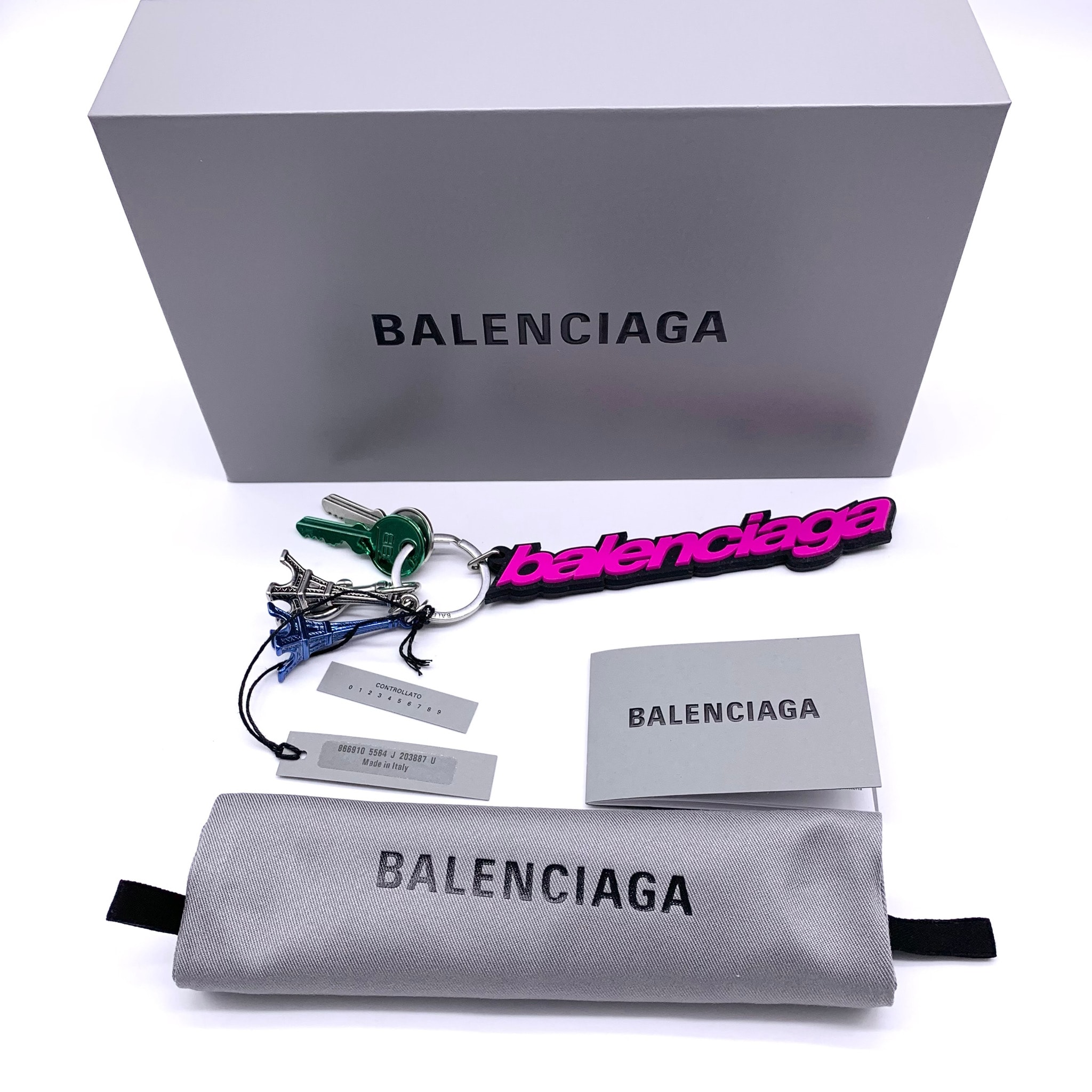 BALENCIAGA Women's Biker Balenciaga Charm/Keyring "Pink/Black"