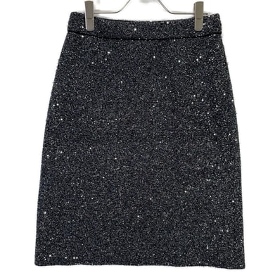 グッチ グレー スパンコール ニットスカート M