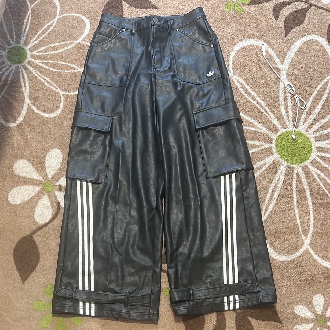 adidas Adilenium Season 3 Vintage Faux Leather Pants "Black"