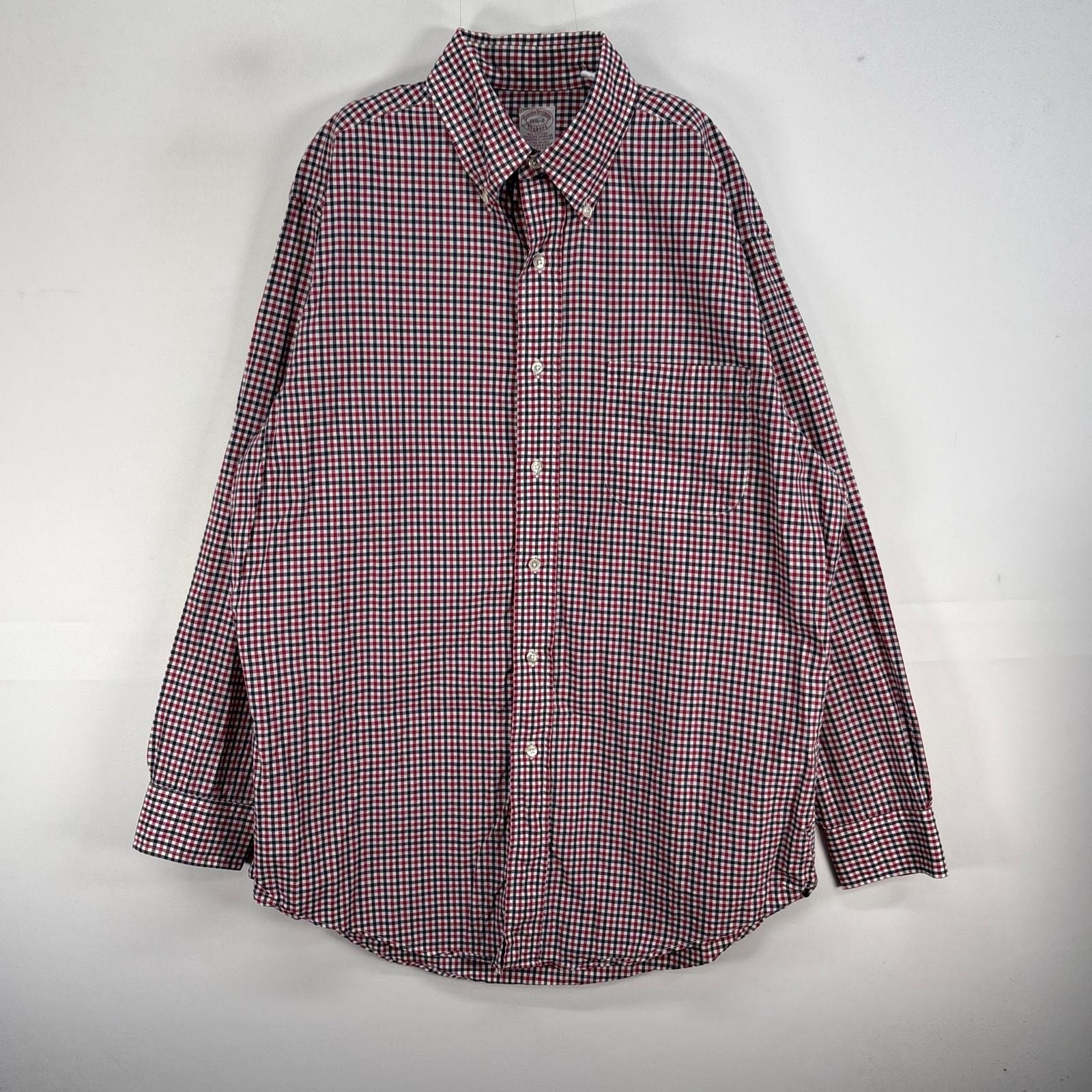古着 ブルックスブラザーズ Brooks Brothers 長袖シャツ USA 製 Makers チェック M  レッド系 マルチカラー メンズ