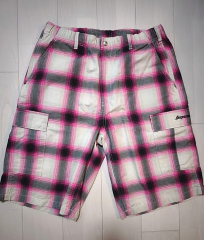 Supreme Shadow Plaid Cargo Short "Pink"