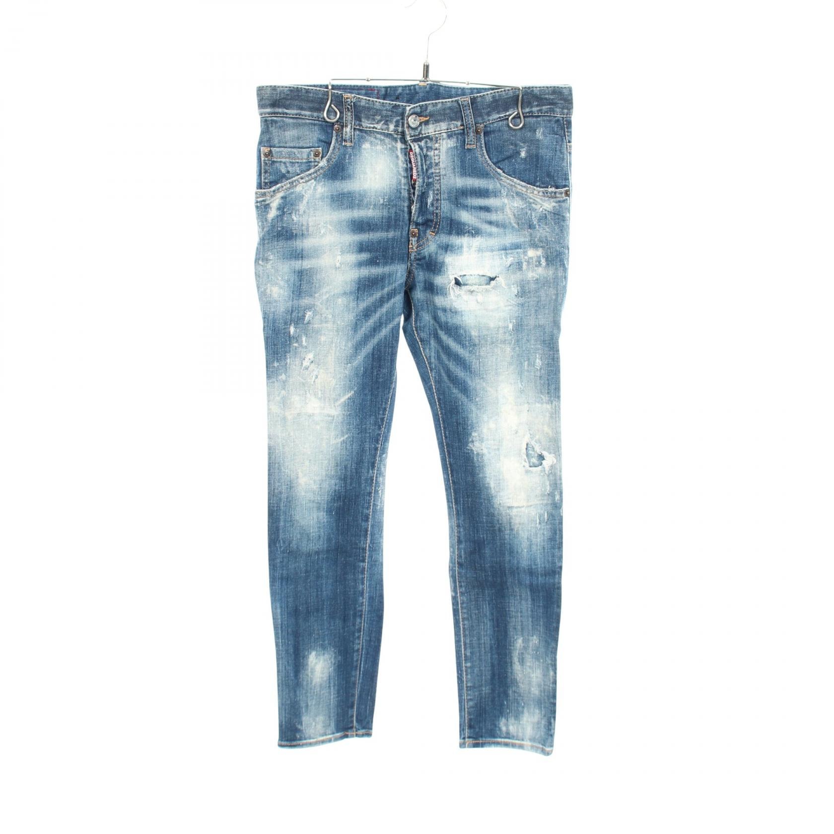 ディースクエアード DSQUARED2 SKATER JEANS ダメージ加工 デニムパンツ 衣料品 ボトムス コットン メンズ ネイビー系 【中古】