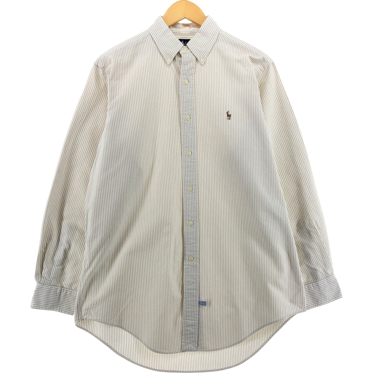 古着 ラルフローレン Ralph Lauren 長袖 ボタンダウンストライプシャツ メンズM相当/eaa521572
