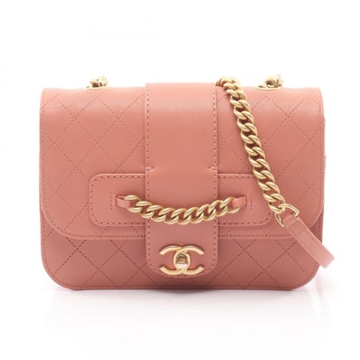 シャネル CHANEL マトラッセ ショルダーバッグ バッグ レザー レディース ピンク系 【中古】
