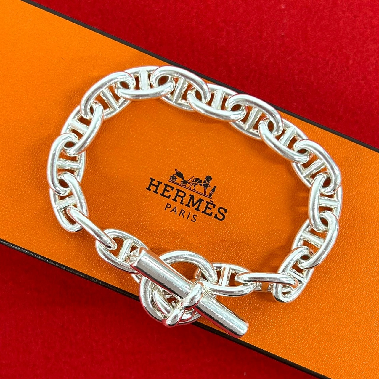 HERMES エルメス シェーヌダンクル MM 18コマ シルバー925 ブレスレット シルバー
489-7