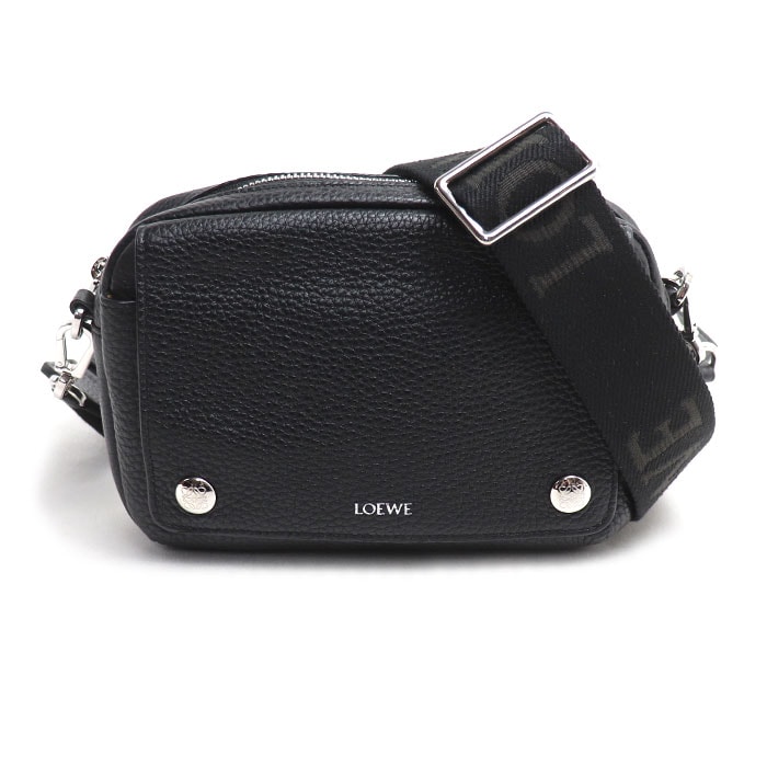 LOEWE ロエベ ペブル メッセンジャーバッグ スモール ショルダーバッグ ブラック BANBPCBX01 メンズ【中古】【美品】