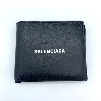 Balenciaga Black and White Cash Square Folded Wallet