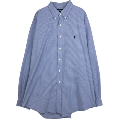古着 ラルフローレン Ralph Lauren BLAKE 長袖 ボタンダウンチェックシャツ メンズXL相当/eaa659325