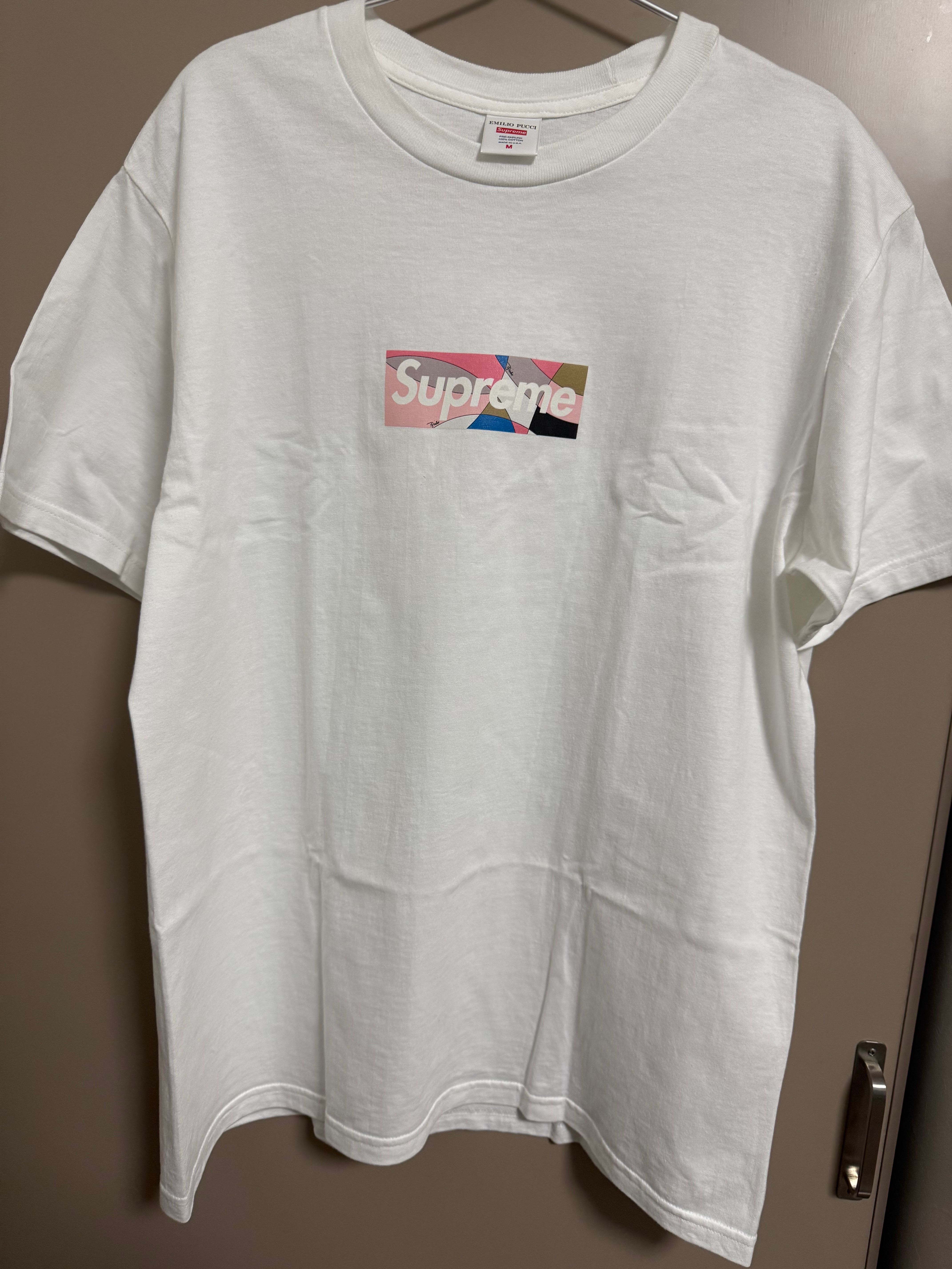 Supreme / Emilio Pucci® Box Logo Tee "White/Pink"